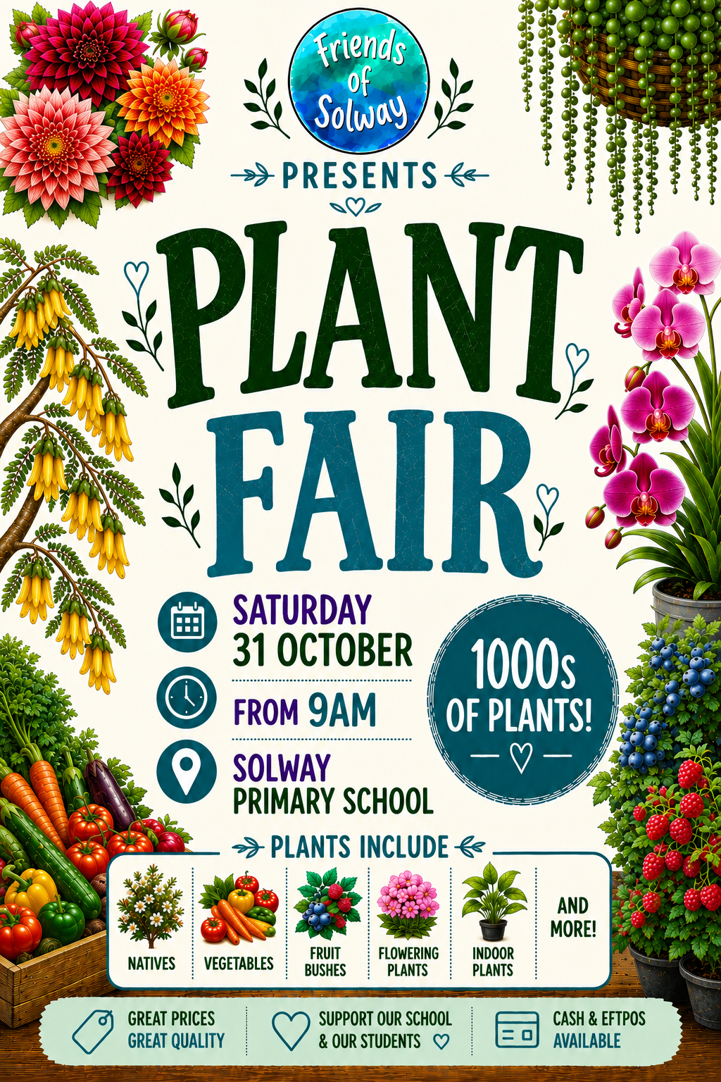 Friends of Solway Plant Fair — Saturday 31 October, from 9am, Solway Primary School
